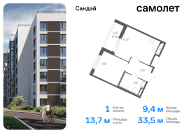 Санкт-Петербург, жилой комплекс Сандэй, 7.2, Продажа, Квартира или комната