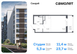 Санкт-Петербург, жилой комплекс Сандэй, 7.2, Продажа, Квартира или комната