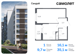 Санкт-Петербург, жилой комплекс Сандэй, 7.2, Продажа, Квартира или комната