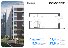 Санкт-Петербург, жилой комплекс Сандэй, 7.2, Продажа, Квартира или комната