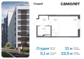 Санкт-Петербург, жилой комплекс Сандэй, 7.2, Продажа, Квартира или комната