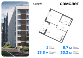 Санкт-Петербург, жилой комплекс Сандэй, 7.2, Продажа, Квартира или комната